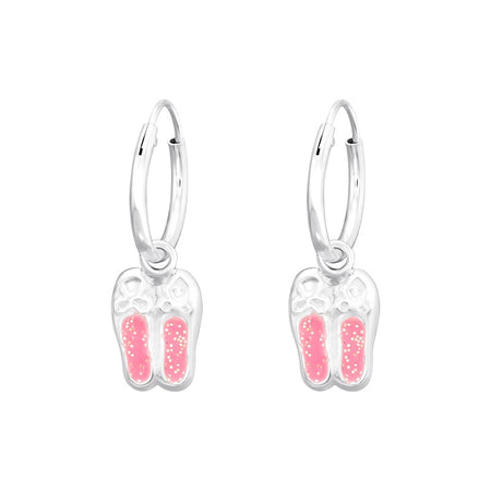 Children's Sterling Silver 'Crystal Heart' Hoop Earrings