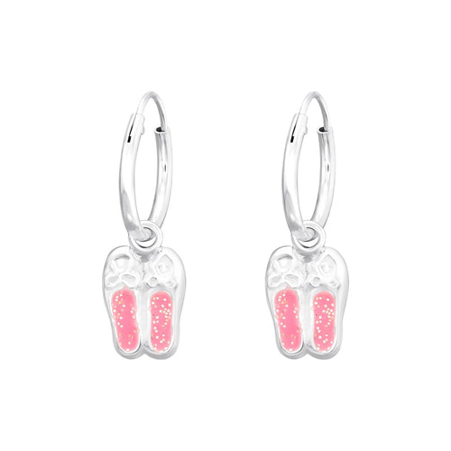 Children's Sterling Silver 'Ballet Shoes' Hoop Earrings