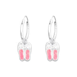 Children's Sterling Silver 'Ballet Shoes' Hoop Earrings