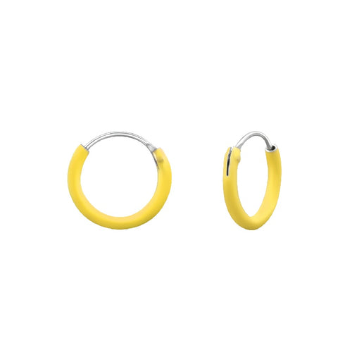 Children's Sterling Silver Yellow Hoop Earrings