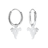Children's Sterling Silver Halloween Ghost Hoop Earrings