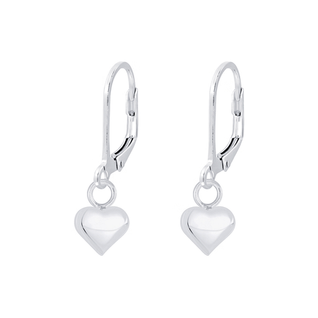 Children's Sterling Silver 'Pink and Clear Crystal Heart' Stud Earrings