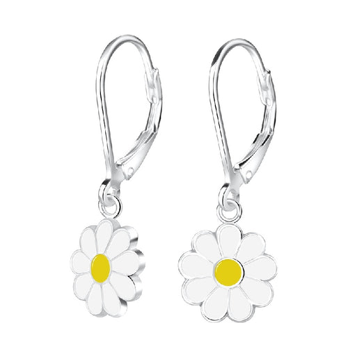 Children's Sterling Silver 'Daisy Flower' Lever Back Earrings