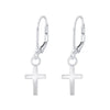 Children's Sterling Silver Cross Lever Back Earrings
