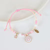 Children's Adjustable 'Paw' Wish Bracelet / Friendship Bracelet - Pink