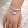 Children's Adjustable 'Pink Handbag' Wish Bracelet / Friendship Bracelet -Pink