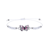 Children's Adjustable White Butterfly Wish Bracelet / Friendship Bracelet