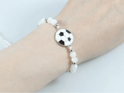 Children's Adjustable Football Wish Bracelet / Friendship Bracelet - White