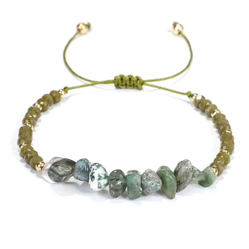 Adjustable 'Indian Agate' Natural Stone Wish Bracelet / Friendship Bracelet