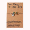 Adjustable 'Bee Happy, Bee You' Wish Bracelet / Friendship Bracelet -Beige
