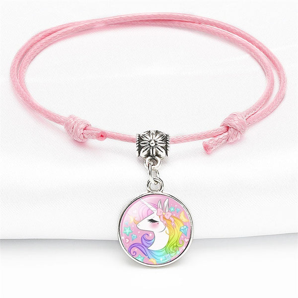 Children's Adjustable Unicorn Wish Bracelet / Friendship Bracelet - Pale Pink
