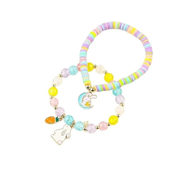 Children's Set of 2 Easter Themed Stretch Bead Bracelets