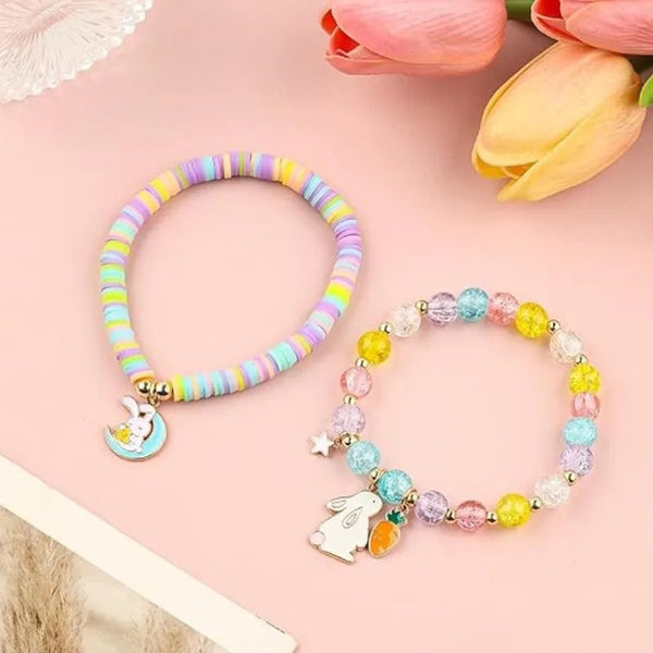 Children's Set of 2 Easter Themed Stretch Bead Bracelets