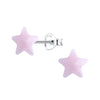 Children's Sterling Silver 'Pale Pink Resin Star' Stud Earrings