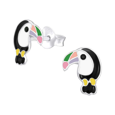 Children's Sterling Silver Set of 2 Pairs of 'I Love Pandas' Stud Earrings
