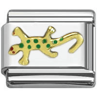 Stainless Steel 9mm Shiny Link with Lizard for Italian Charm Bracelet