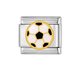 Stainless Steel 9mm Shiny Link with Football for Italian Charm Bracelet