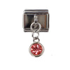 Stainless Steel 9mm Shiny October Birthstone Drop Charm Link for Italian Charm Bracelet