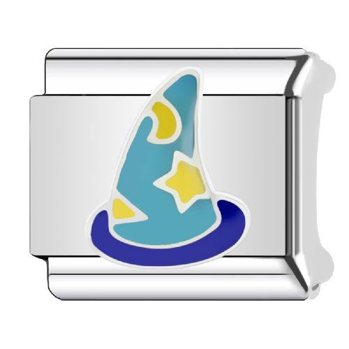 Stainless Steel 9mm Shiny Wizard Hat Link for Italian Charm Bracelet