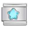 Stainless Steel 9mm Shiny Blue Star Link for Italian Charm Bracelet