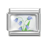 Stainless Steel 9mm Shiny Bluebell Flowers Link for Italian Charm Bracelet