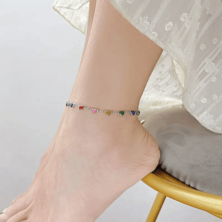 Adult's 'Summer Flowers' Rose Gold Coloured Adjustable Anklet