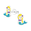 Children's Sterling Silver 'Beautiful Mermaid' Stud Earrings