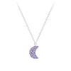 Children's Sterling Silver Purple Crystal Crescent Moon Pendant Necklace