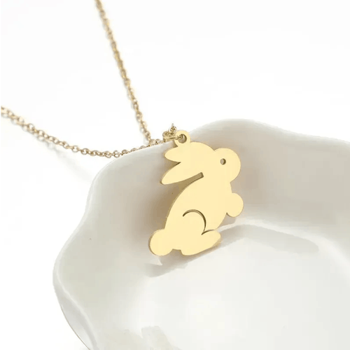 Children's Gold Coloured Bunny Rabbit Pendant Necklace