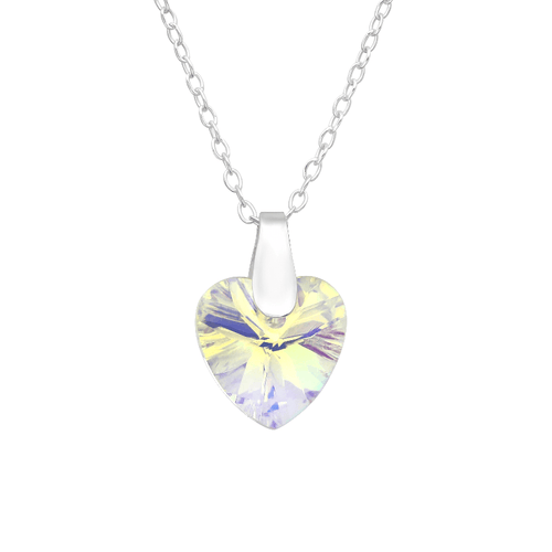 Children's Sterling Silver 'Crystal Heart' Pendant Necklace