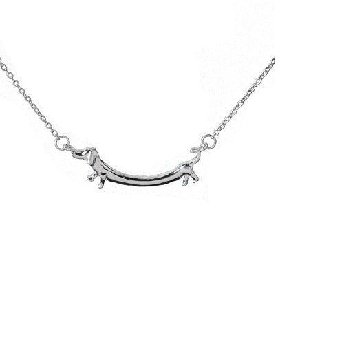 Children's Silver Coloured Dachshund/Sausage Dog Pendant Necklace