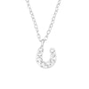 Children's Sterling Silver 'Crystal Horseshoe' Pendant Necklace