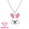 Children's Sterling Silver 'Friendly Bunny Rabbit' Pendant Necklace