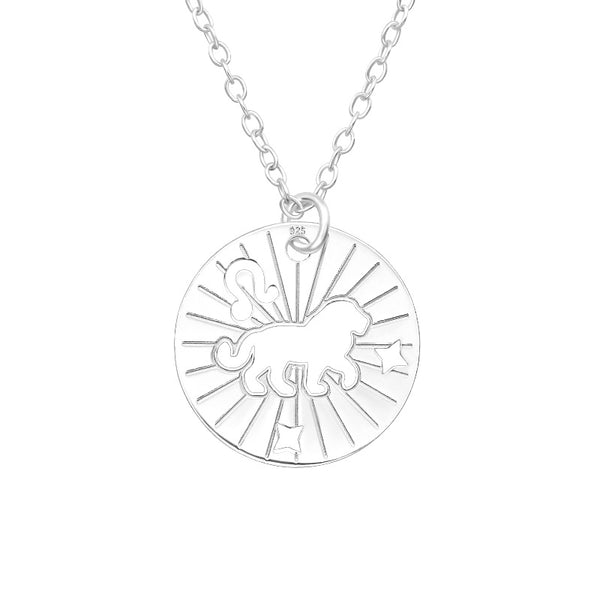 Children's Sterling Silver Zodiac Sign Pendant Necklace - Leo  (July 23- August 22)