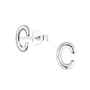 Children's Sterling Silver 'Letter C' Pink Crystal Stud Earrings