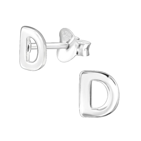 Children's Sterling Silver 'Letter W' Stud Earrings
