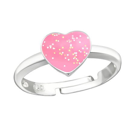 Children's Sterling Silver Adjustable Heart Ring