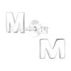 Children's Sterling Silver 'Letter M' Crystal Stud Earrings
