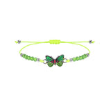 Children's Adjustable Green Butterfly Wish Bracelet / Friendship Bracelet