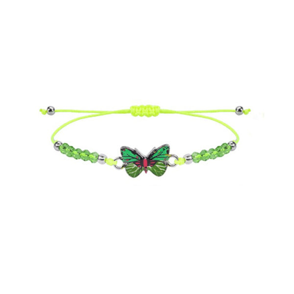Children's Adjustable Green Butterfly Wish Bracelet / Friendship Bracelet