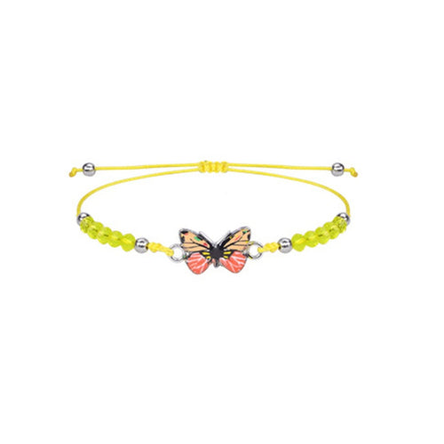 Children's Adjustable Yellow/Orange Butterfly Wish Bracelet / Friendship Bracelet