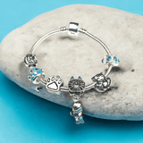 Children's 'Cool for Cats' Silver Plated Charm Bead Bracelet