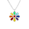 Children's Sterling Silver 'Multicoloured Flower' Pendant Necklace