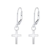 Children's Sterling Silver Cross Lever Back Earrings