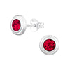 Teen/Adult Sterling Silver 'July Birthstone' Round Stud Earrings
