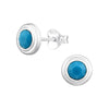 Teen/Adult Sterling Silver 'December Birthstone' Round Stud Earrings