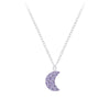 Children's Sterling Silver Purple Crystal Crescent Moon Pendant Necklace