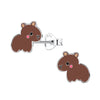 Children's Sterling Silver Capybara Stud Earrings (Dark Brown)