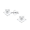 Children's Sterling Silver Halloween Bat Stud Earrings