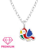 Children's Sterling Silver Parrot Pendant Necklace